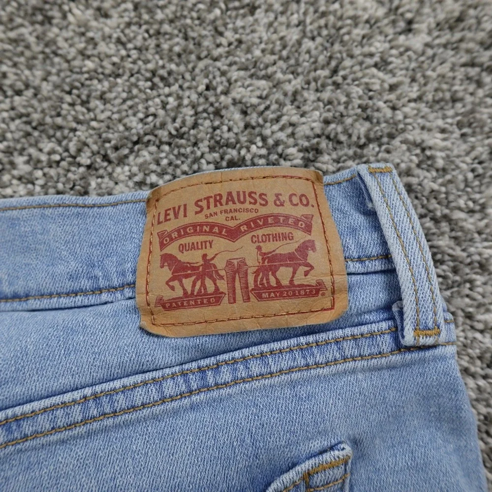 Levis Shorts Womens 33 Blue Denim Cut Off Jean Jorts High Rise Mini Micro‎ Booty